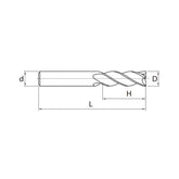 Solid carbide milling End mill long cutting edge Finishing 5502R304GF - Makotools Industrial Supply Tools for Metal Cutting